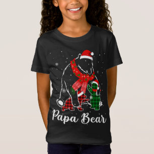 Funny Green Red Kariert Papa Bär Matching Pajama F T-Shirt