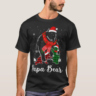 Funny Green Red Kariert Papa Bär Matching Pajama F T-Shirt