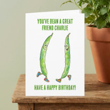 Funny Green Runner Bean Best Friend Birthday
