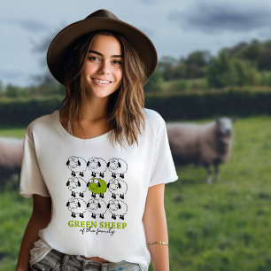 Funny Green Sheep of The Family, Vegan T-Shirt