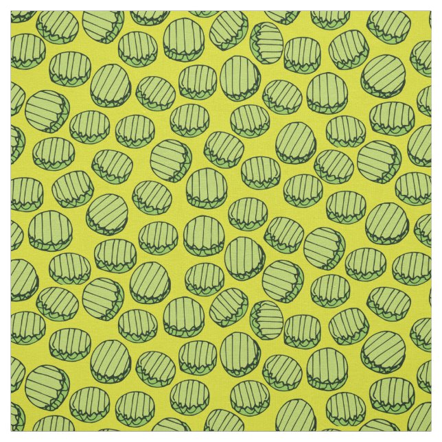 Funny Green Slicles Food Pattern Stoff (Muster)