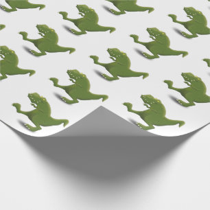 Funny green t rex dinosaur Cartoon Illustration Geschenkpapier