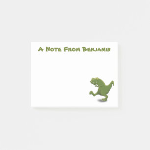 Funny green t rex dinosaur Cartoon Illustration Post-it Klebezettel