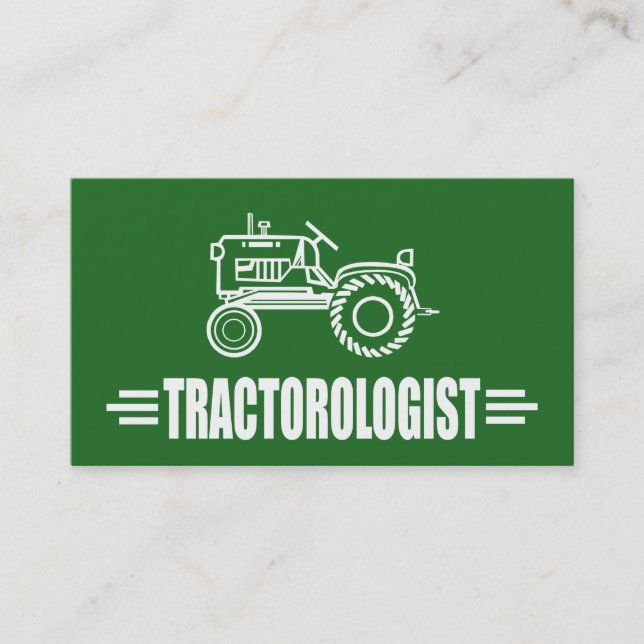 Funny Green Tractor Tractorologe Humorist Visitenkarte (Vorderseite)