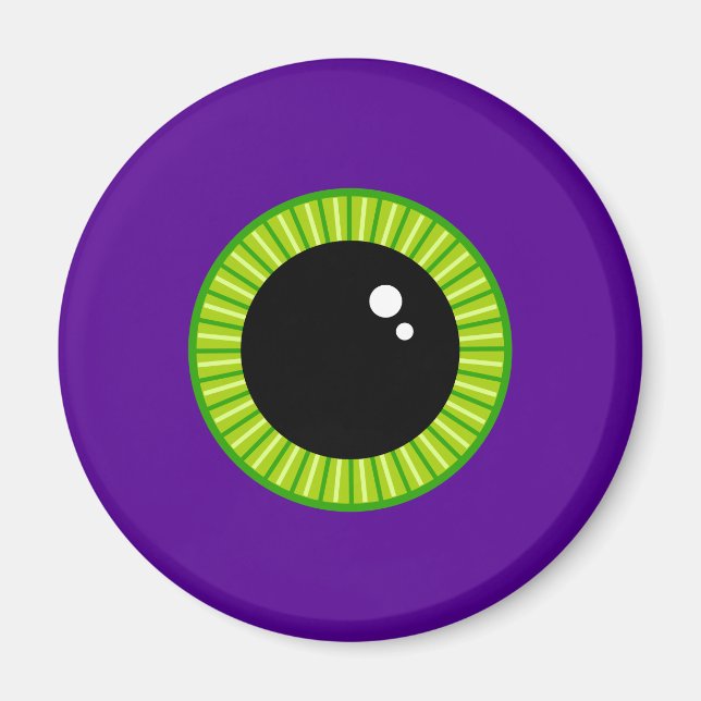 Funny Green und Lila Monster Eyeball Magnet (Vorne)