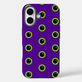 Funny Green und Lila Monster Eyes iPhone 16 Hülle