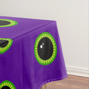 Funny Green und Lila Monster Eyes Tischdecke
