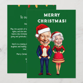 Funny Green und Red Xmas Karikaturenpaar