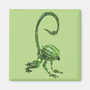 Funny Green Watermelon Alien Magnet