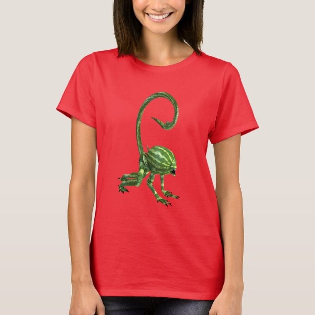 Funny Green Watermelon Monster T-Shirt (Vorderseite)