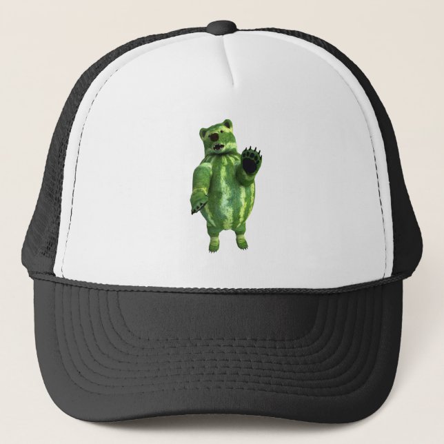 Funny Green Watermelons Bear Truckerkappe (Vorderseite)
