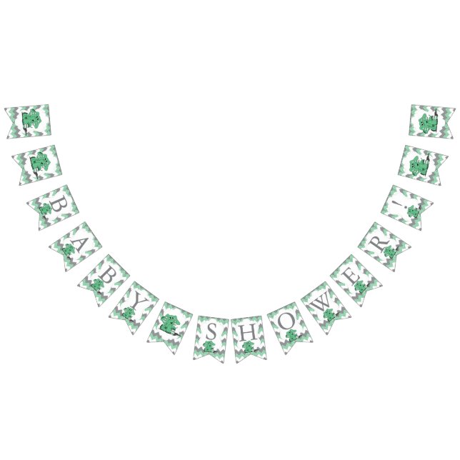 Funny Green Zickzack Albernen Niedlichen Babyeleme Wimpelkette (Alle)