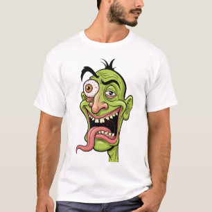 Funny Green Zombie Karikatur T - Shirt