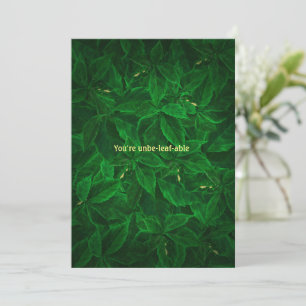 Funny Greenery Unbe-Leaf-able Danke-Card Dankeskarte