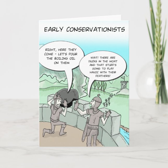 Funny Greeting Card: Frühkonservationisten Karte (Vorderseite)