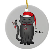 Funny Grey Weihnachtskitty