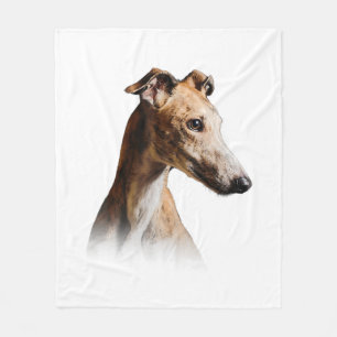 Funny Greyhound Face Greyhound Smile Greyhound Fleecedecke