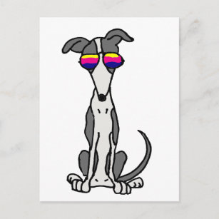Funny Greyhound Hund in Sonnenbrille Postkarte
