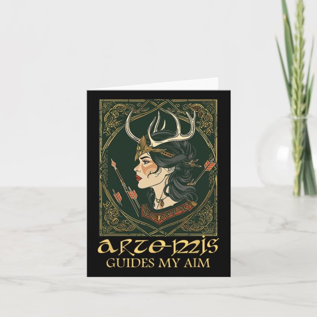 Funny Griechisch Goddess Artemis Deer Junting Myth Karte (Vorderseite)