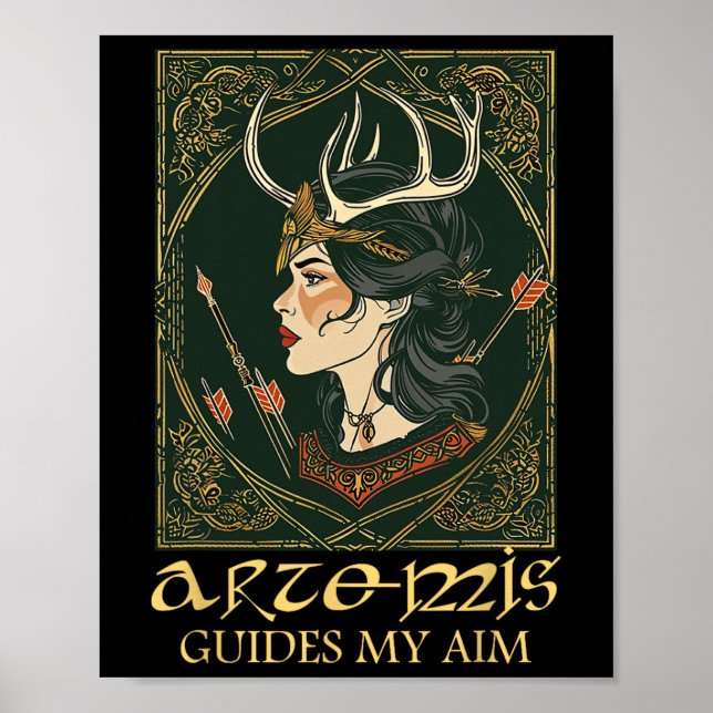 Funny Griechisch Goddess Artemis Deer Junting Myth Poster (Vorne)