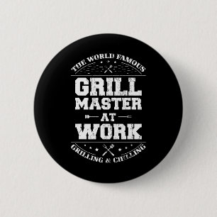 Funny Grill Master Grillen Koch Geräuchertes Fleis Button