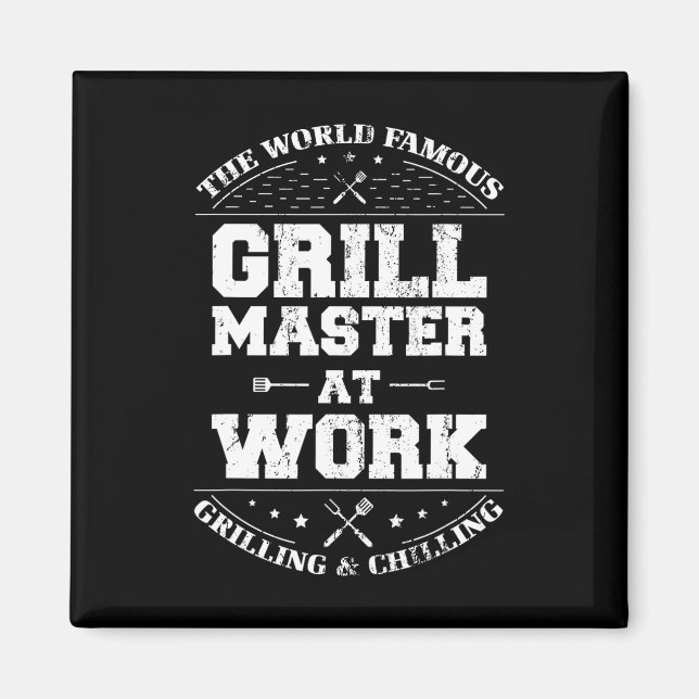 Funny Grill Master Grillen Koch Geräuchertes Fleis Magnet (Vorne)