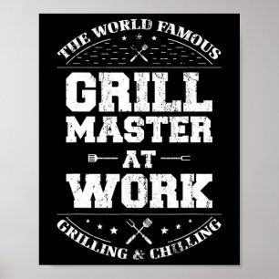 Funny Grill Master Grillen Koch Geräuchertes Fleis Poster
