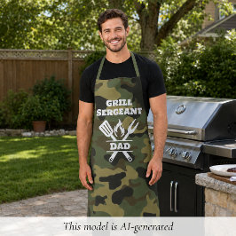 Funny Grill Sergeant Camouflage Schürze