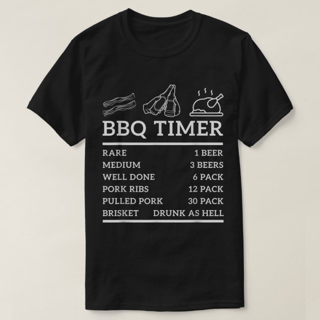 Funny Grill Sprichwort GRILLEN Timer Grillen Beer  T-Shirt (Design vorne)