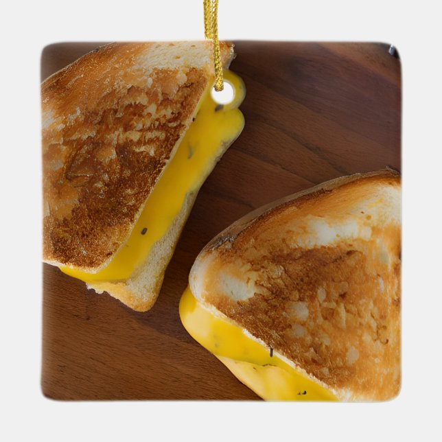 Funny Grilled Cheese Pun Christmas Keramikornament (Vorderseite)