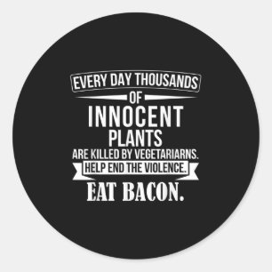 Funny Grillen Anti Vegetarian Zitat - Fleisch Love Runder Aufkleber