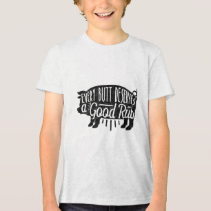 Funny Grillen Barbecue Pork Jeden Hintern verdiene Tri-Blend Shirt