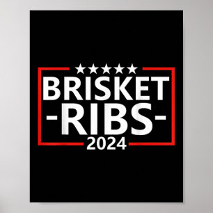Funny Grillen Barbecue Shirt Brisket Ribs 2024 Poster
