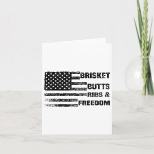 Funny Grillen Brisket Hinterns Ribs and Freedom Gr Karte