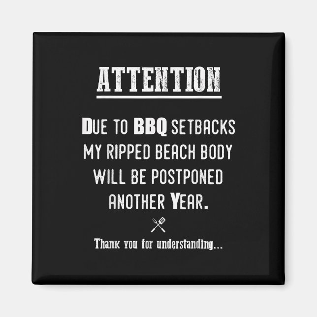 Funny Grillen für Pitmasters & amp; Grillfreunde Magnet (Vorne)