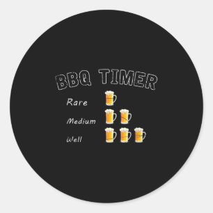 Funny Grillen geräucherte Steak Beer Drink Geschen Runder Aufkleber