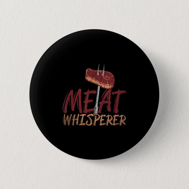 Funny Grillen Geräuchertes Fleisch Steak Geschenk  Button (Vorderseite)