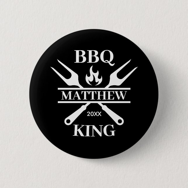 Funny GRILLEN Grill Master Personalisiert Barbecue Button (Vorderseite)