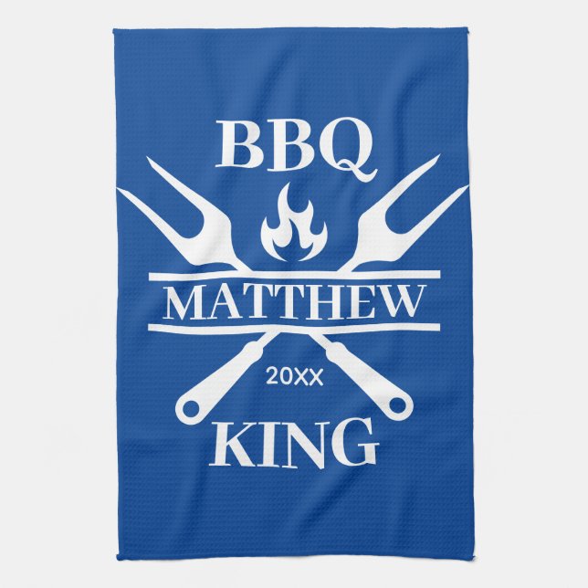 Funny GRILLEN Grill Master Personalisiert Barbecue Geschirrtuch (Vertikal)