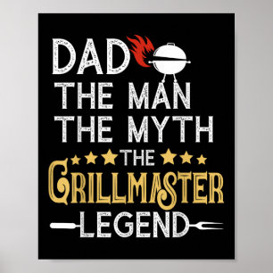 Funny Grillen Grill Vater Der Mensch Der Mythos de Poster