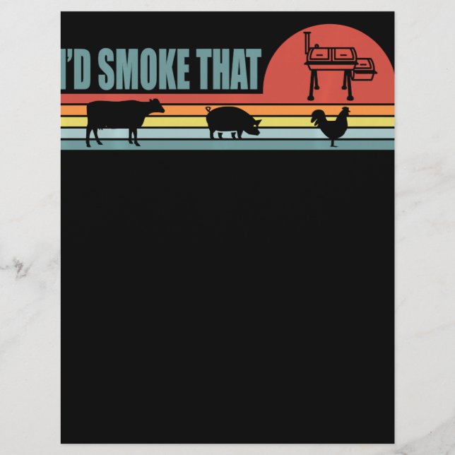 Funny GRILLEN Id raucht das barbeque Retro Flyer (Vorne)