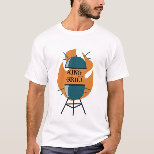 Funny GRILLEN King of the Grill Fathers Day T-Shirt (Vorderseite)