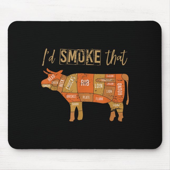 Funny Grillen Koch geräuchert Fleisch Grill Master Mousepad (Vorne)