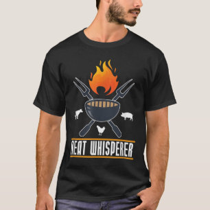 Funny Grillen Koch Meat Whisperer Gift Rauchen Gri T-Shirt