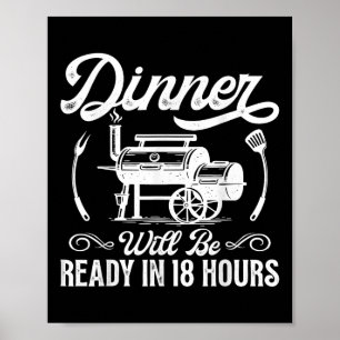 Funny Grillen Männer rauchen Fleisch rauchen Grill Poster