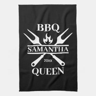 Funny GRILLEN Personalisiert Barbecue Queen Schürz Geschirrtuch