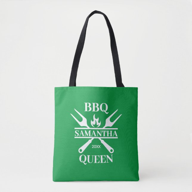 Funny GRILLEN Personalisiert Barbecue Queen Tote B (Vorderseite)