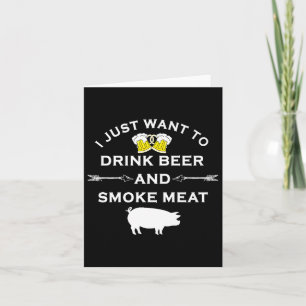 Funny Grillen Shirt Drink Bier Rauch Fleisch Grill Karte