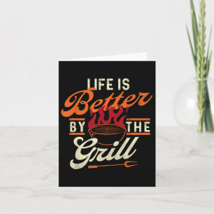 Funny Grillen Shirts Leben ist besser durch Grill  Karte