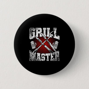 Funny Grillen Steak Grill Master geräuchert Fleisc Button